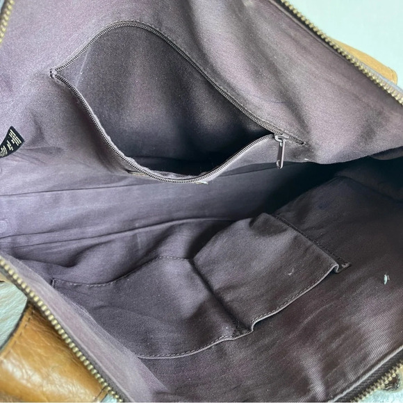 Fossil Vintage Reissue Tan Leather Satchel Shoulder Bag Business Shoulder Bag - Picture 10 of 16